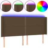 Maison Chic led posteljno vzglavje - vzglavna omarica - nočna omarica temno rjavo 163x16x118/128 cm blago, (21707645) Cene