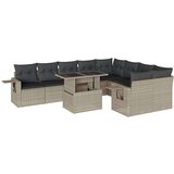 vidaXL 10-dijelni set vrtnih sofa poliratan s jastucima svijetlosivi | shoptok.hr