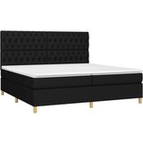 Box spring postelja z vzmetnico LED črna 200x200 cm blago, (20761089) | Shoptok.si