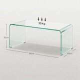  Čvrsti stakleni stolić za kavu jednodijelni dizajn jednostavan i moderan 80 x 45 x 35 cm prozirni | shoptok.hr