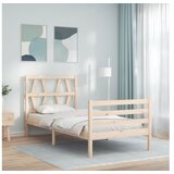 vidaXL Posteljni okvir z vzglavjem 2FT6 trden les | Shoptok.si