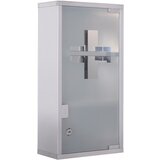 HOMCOM Medicinska omarica, jeklena škatla za prvo pomoč, steklena vrata in 2 ključa 48x25cm, (20752857) | Shoptok.si