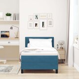  Postelja s pomičnim vzmetenjem in vzmetnico & LED Temno modra 90x200 cm Žamet, (22050835) | Shoptok.si