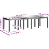 vidaXL 11-dijelna garnitura za objedovanje s jastučićima svjetlosiva poliratan, vrtni stol svjetlosiva 150x100x73 cm poliratan, vrtne stolice s jastučićima 2 komada svjetlosiva poliratan, vrtne stolice s jastučićima 4 komada svjetlosiva poliratan | shoptok.hr