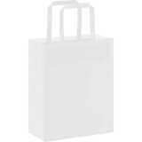  Papirnate vrećice 250 kom s ručkama bijele 18x8x22 cm | Eponuda.com