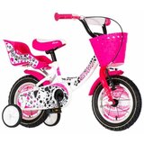  Bicikl Visitor 12" Dalmatian V-Brake kontra 95-115cm- Belo-Roze (1120062) | Eponuda.com