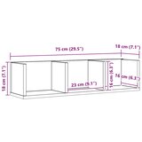  Polica na zidu Crni hrast 75 x 18 x 18 cm Konstruirano drvo | shoptok.hr