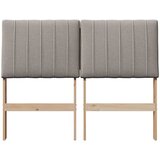  Tapecirani uzglavlje Sivo-smeđa 120 cm Čvrsto borovo drvo | shoptok.hr