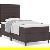  Posteljni okvir z vzmetnico Temno rjav Tkanina 90 x 200 cm, (22067096) | Shoptok.si