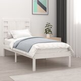 vidaXL Posteljni okvir bel iz trdnega lesa 75x190 cm 2FT6 Cene