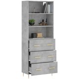  Visoka komoda siva betona 69,5x34x180 cm od konstruiranog drva | shoptok.hr