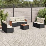 vidaXL 8-dijelni set vrtnih sofa od poliratana s jastucima crni | shoptok.hr