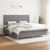 The Living Store Box spring postelja z vzmetnico temno siva 200x200 cm blago - Box Spring Postelja, (21516757) Cene