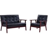  2-dijelni set sofa od umjetne kože crni | Eponuda.com