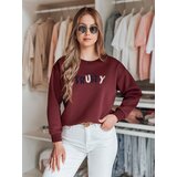 DStreet Bluza damska oversize z haftem SOFTRUS bordowa | Shoptok.si