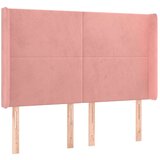  Vzglavje z ušesi roza 147x16x118/128 cm žamet, (20936234) | Shoptok.si