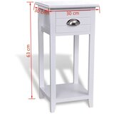  Nočna omarica z 1 predalom bela, (20624223) | Shoptok.si