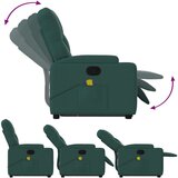 vidaXL Masažni naslonjač na podizanje od tkanine tamnozeleni | shoptok.hr