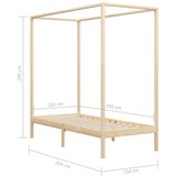  Okvir za krevet s baldahinom od masivne borovine 100 x 200 cm | Eponuda.com
