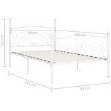  Okvir za krevet s podnicama bijeli metalni 90 x 200 cm | shoptok.hr