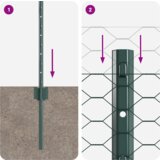 vidaXL Ograje U-Channel 11 kosov Zelena 60 cm Jeklo, Šesterokotna ograja Zelena 0.6x100 m Jeklo | Shoptok.si