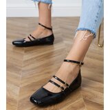 Gemre Black patent ballet flats with buckles Valos | shoptok.hr