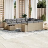 Maison Chic Seti vrtnega pohištva - Vrtna garnitura - Vrtni pohištvo set 11-delna z blazinami bež poli ratan, (21817052) | Shoptok.si
