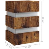  LED nočna omarica dimljeni hrast 45x35x67 cm inženirski les - Nočna Omarica, (21433329) | Shoptok.si