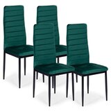  Set od 4 stolice s oblikovanim naslonom od zelenog baršuna | shoptok.hr