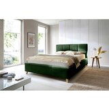 CARRYHOME OBLAZINJENA POSTELJA 180 cm x 200 cm , tekstil temno zelena | Shoptok.si