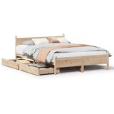 Maison Chic Posteljni okvir - Dvoposteljna postelja - Zakonska postelja brez vzmetnice 150x200 cm trdna borovina-J10998, (21775671) | Shoptok.si