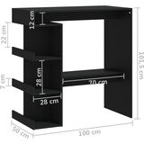  Barski stol sa stalkom za pohranu crni 100x50x101,5 cm drveni | shoptok.hr