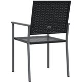  Vrtne stolice 2 kom crne 54 x 62,5 x 89 cm od poliratana | shoptok.hr