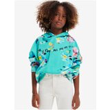 Desigual Light Green Girly Floral Hoodie Flores - Girls Cene