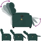  Električni masažni naslonjač od tkanine tamnozeleni | shoptok.hr