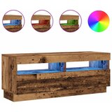 Maison Chic TV omarica - TV stojalo - Televizijska omarica z LED starinski les 100x35x40 cm inženirski les, (21699535) Cene