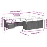  11-dijelni set vrtnih sofa od poliratana s jastucima crni | shoptok.hr