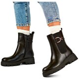 primohurt Black workers women's winter boots with a thick sole, black ankle boots with a zipper Cene