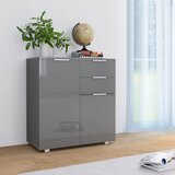 vidaXL Komoda visok sijaj siva 71x35x76 cm iverna plošča Cene