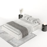 Maison de Rêve Kremno bela oblazinjena zakonska postelja s prostorom za shranjevanje z letvenim dnom 140x200 cm Solvo – | Shoptok.si