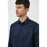 Armani Exchange Bombažna srajca moška, mornarsko modra barva