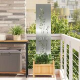 vidaXL Privatnost u vrtu Cvjetni Srebrno 32 x 140 cm Pocinčani čelik | shoptok.hr