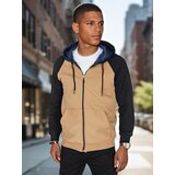 DStreet Bluza męska rozpinana z kapturem kamelowa | shoptok.hr