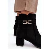 Boto WR1 Women's Low Heel Boots with Ornament Black Numissa | Shoptok.si