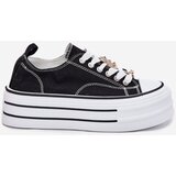 Boto Women's Platform Sneakers With Golden Pins Black Fiorina | shoptok.hr