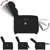  Električni masažni naslonjač na podizanje od tkanine crni | shoptok.hr