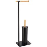 Tendance držač toalet papira i wc četka 22X16X695CM metal/bambus crna | ePonuda.com