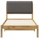  Krevetni okvir s tapiciranim uzglavljem - Bijelo prana i svijetlosiva 75 x 190 cm | shoptok.hr