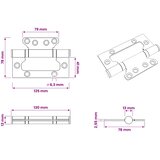  Šarka 8 kom. 125 x 78 x 13 mm Srebrna Čelik | shoptok.hr