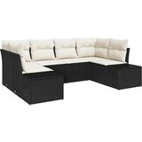  Sjedeća garnitura za vrt 6 kom. Crna poliratan 234 x 154 x 69 cm | Shoptok.si